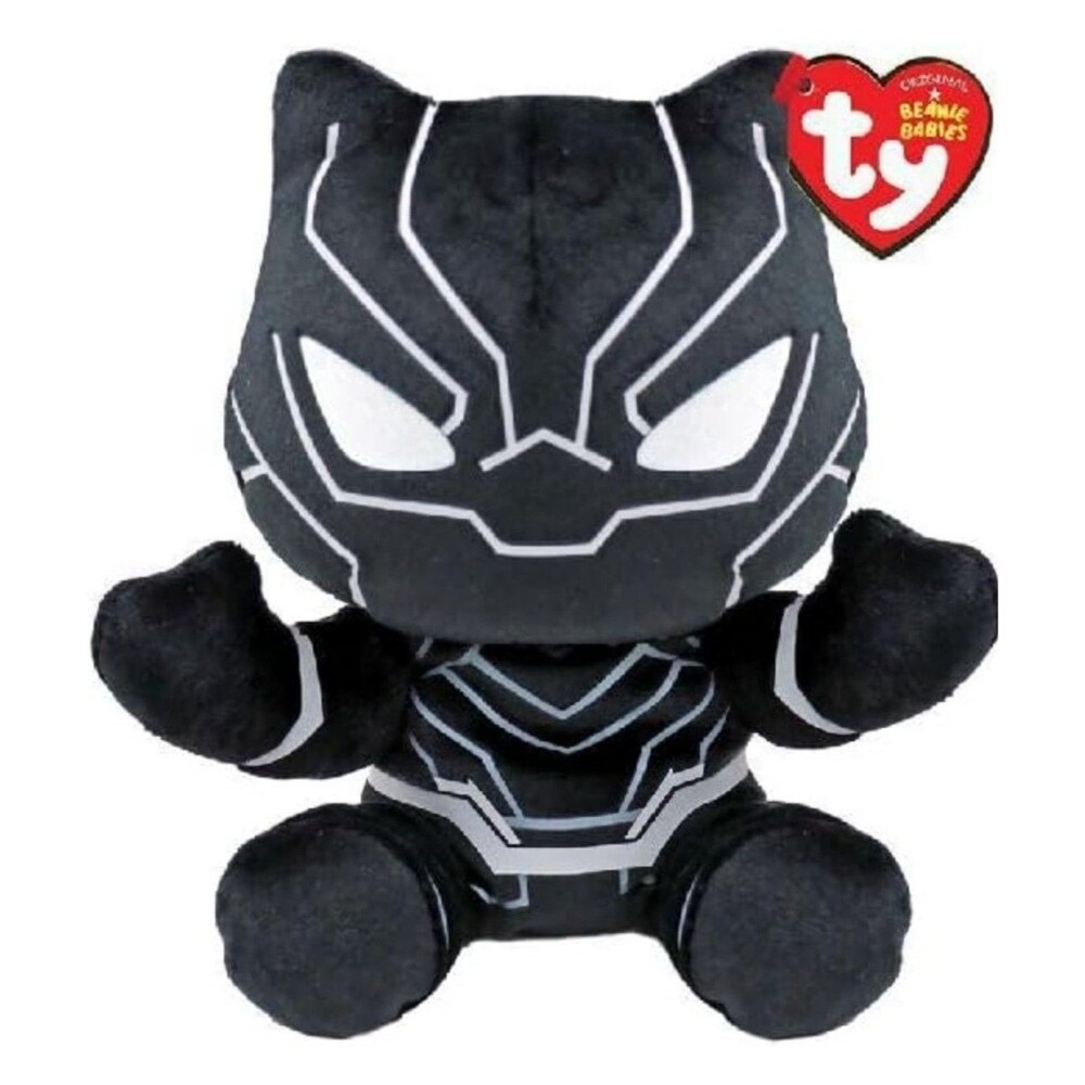 TY Marvel Avengers, Black Panther 6" Plush – Beanie Baby Soft Toy, NWT